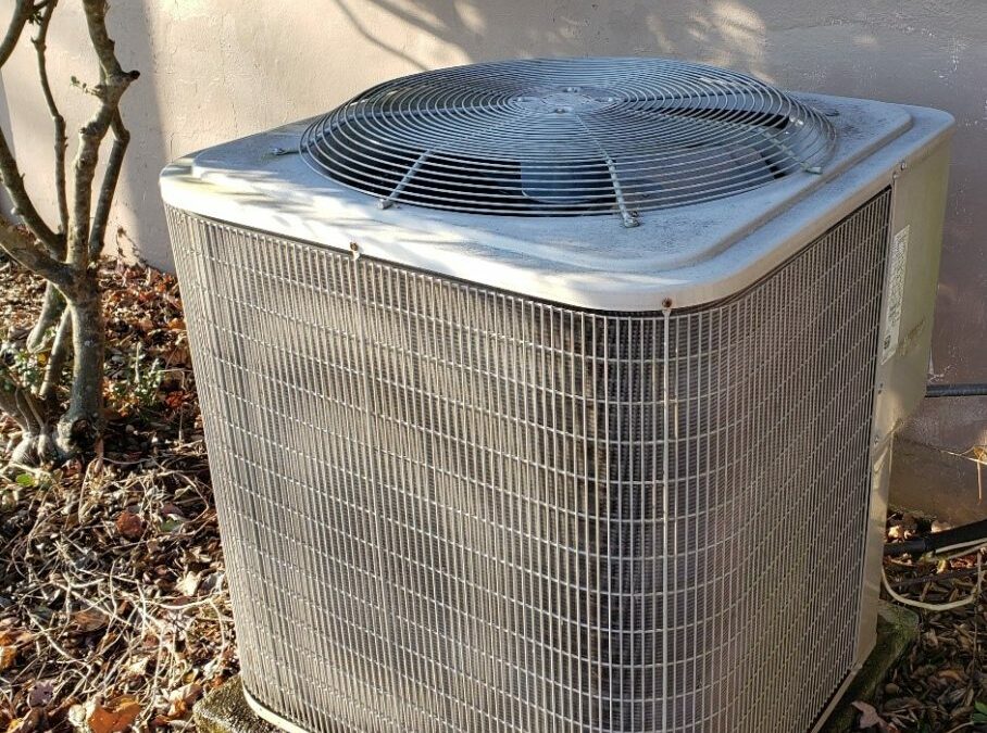 HVAC outside home in spring weather