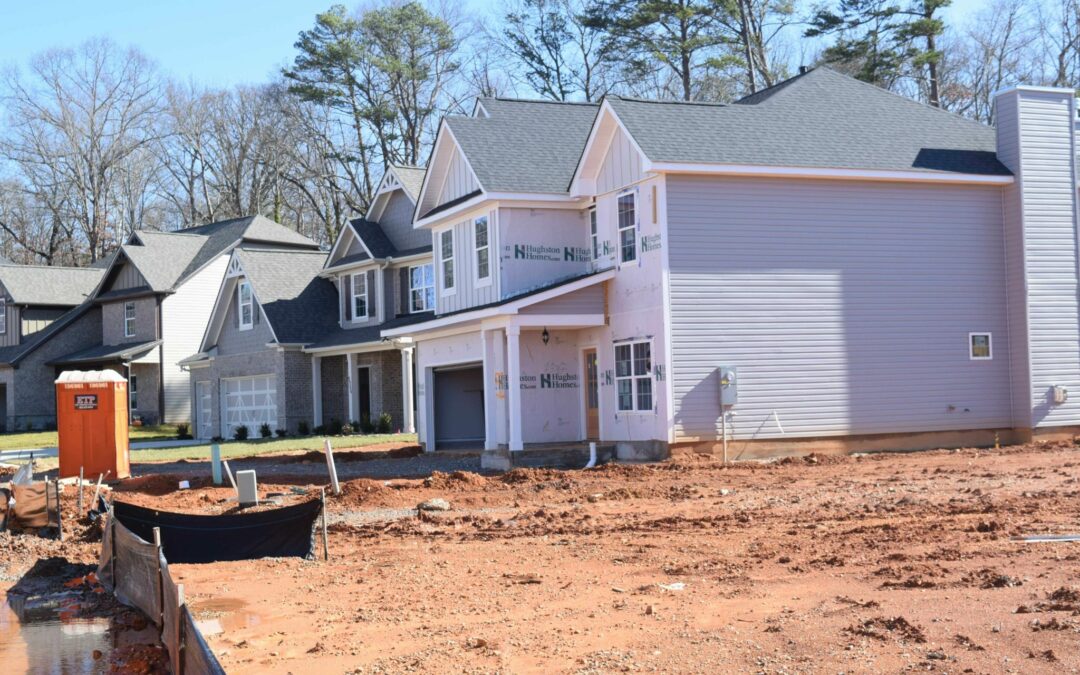 new residential construction of home job site
