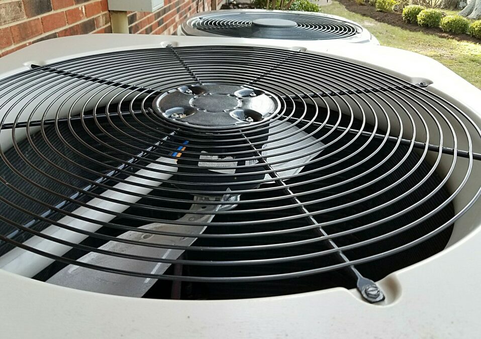 Up close of an AC unit that has recently been checked by a KNoxville HVAC company